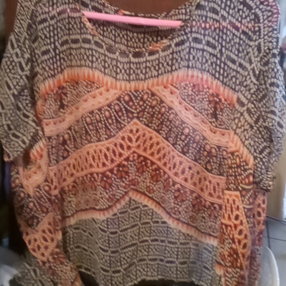 Gypsy Global Village 100% Silk Boho Crop Top Size S
